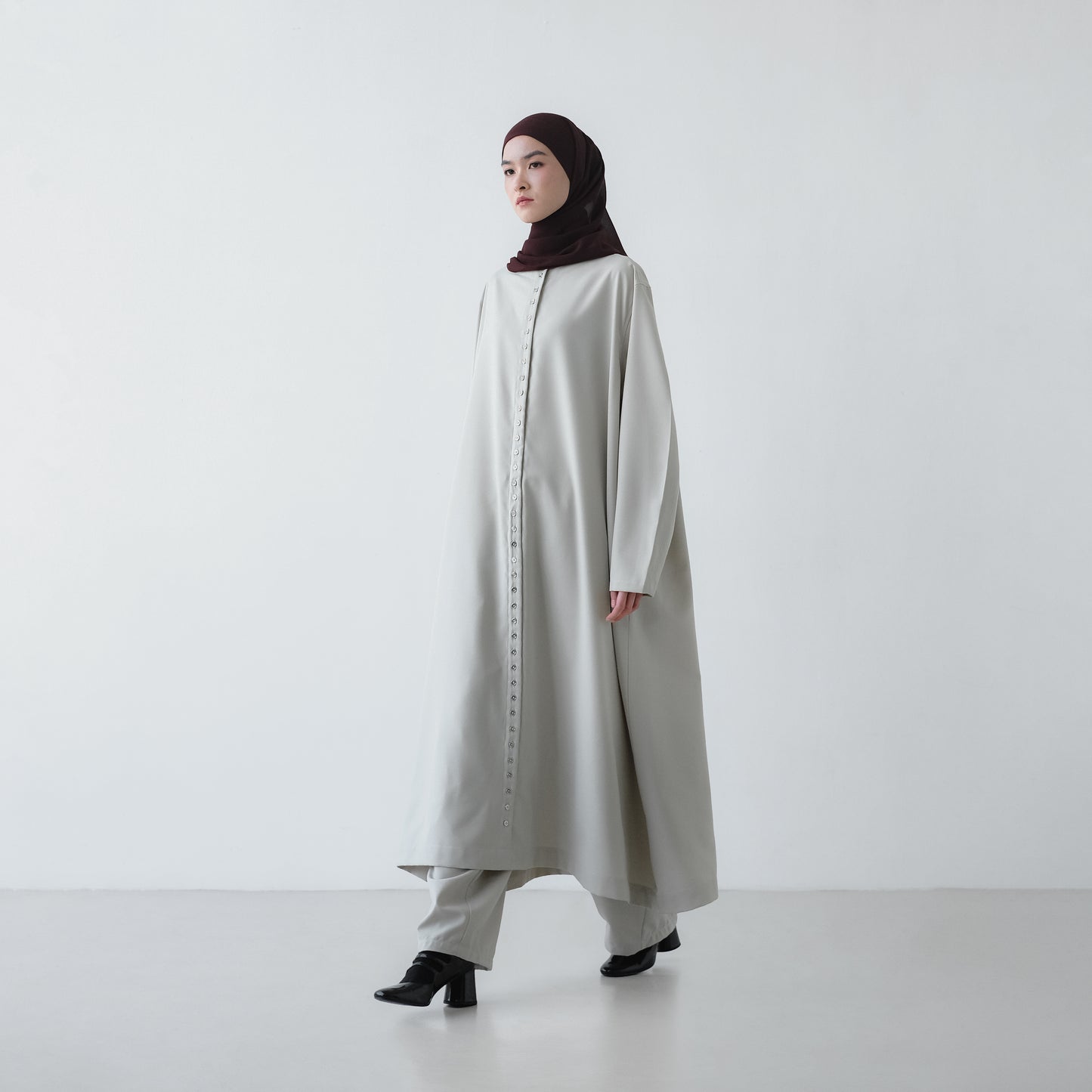 PRE ORDER RASHAWL TANGER BUTTON LONG MIDI DRESS