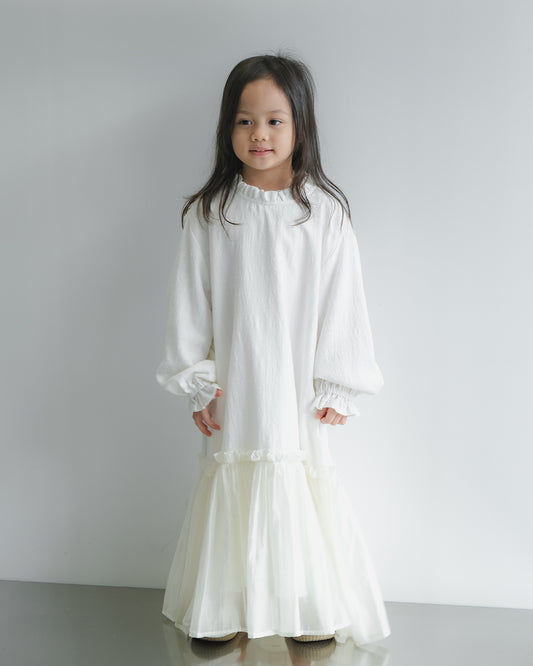 PRE ORDER RASHAWL KIDS GIRLS ASILAH SOFT RUFFLES DRESS