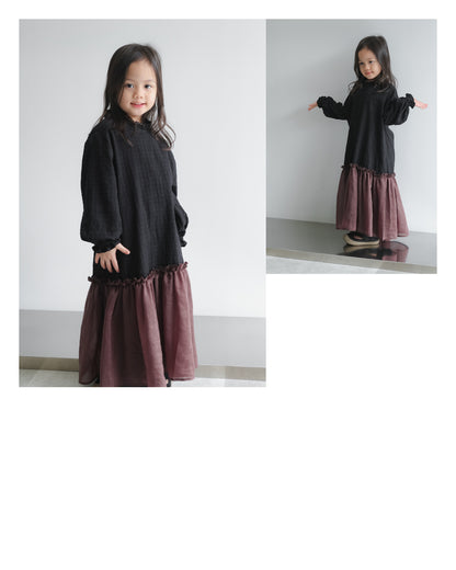 PRE ORDER RASHAWL KIDS GIRLS ASILAH SOFT RUFFLES DRESS
