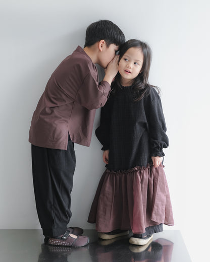 PRE ORDER RASHAWL KIDS GIRLS ASILAH SOFT RUFFLES DRESS