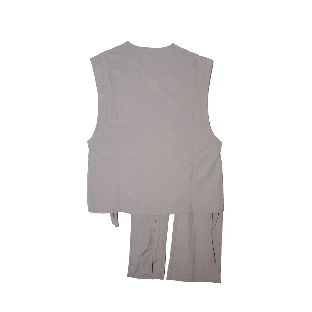 DAYCLOTH LEAF ASSYMETRIC VEST GREY