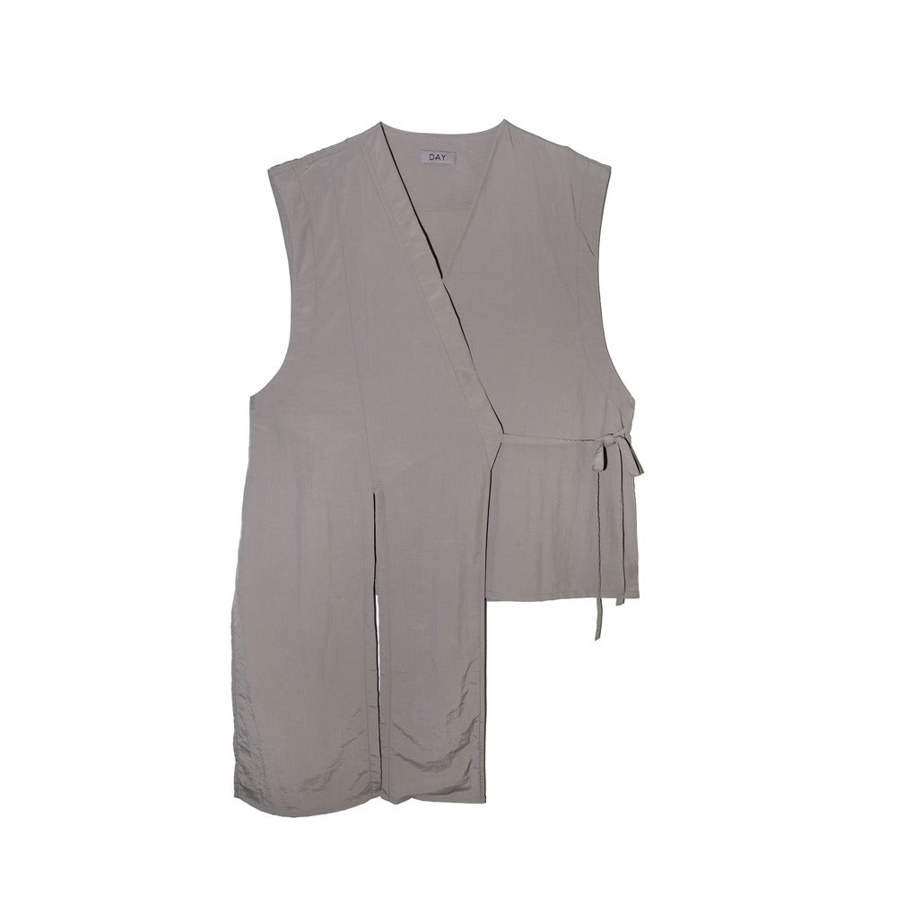DAYCLOTH LEAF ASSYMETRIC VEST GREY
