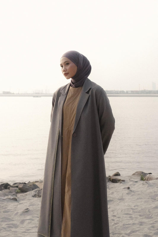 DAYCLOTH REEFS BLANKET STITCH COAT GREY
