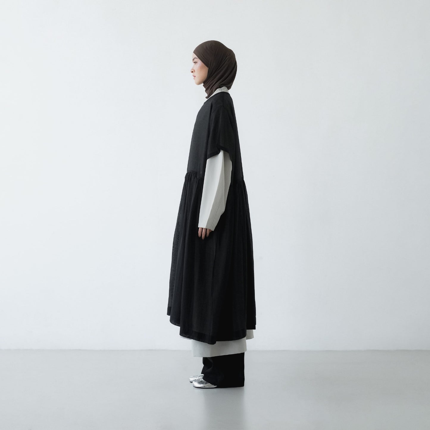 PRE ORDER RASHAWL SKOURA SOFT SHEER OVERSIZED DRESS