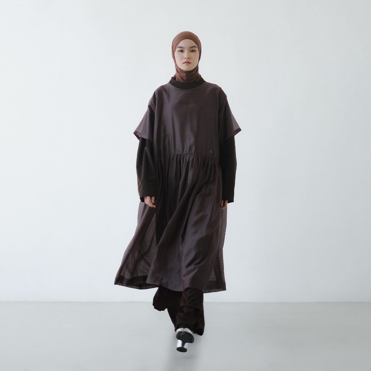 PRE ORDER RASHAWL SKOURA SOFT SHEER OVERSIZED DRESS