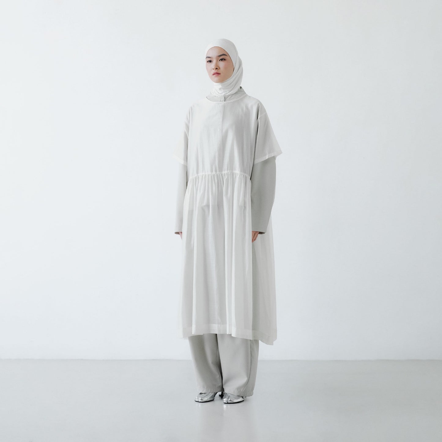 PRE ORDER RASHAWL SKOURA SOFT SHEER OVERSIZED DRESS