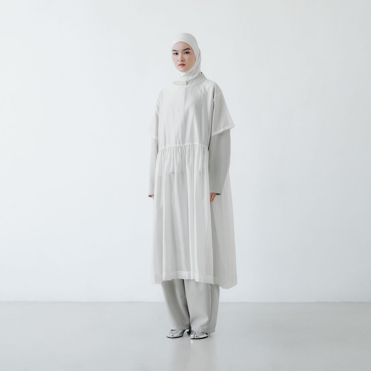 PRE ORDER RASHAWL SKOURA SOFT SHEER OVERSIZED DRESS