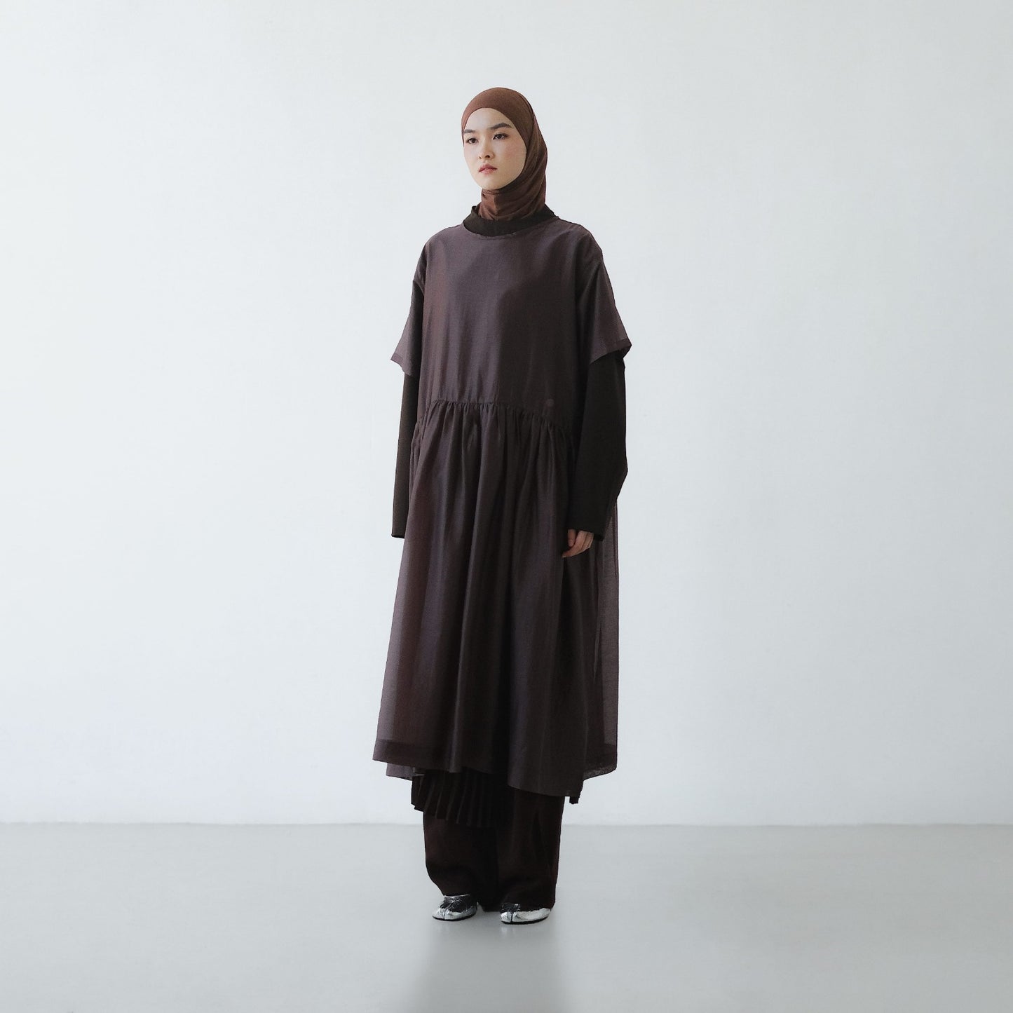 PRE ORDER RASHAWL SKOURA SOFT SHEER OVERSIZED DRESS
