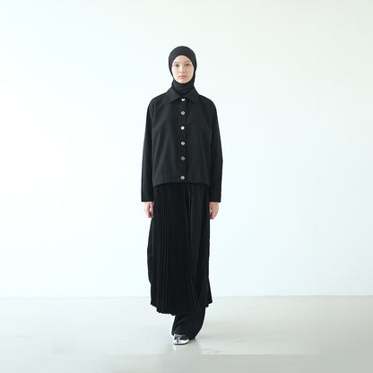 RASHAWL BUNDLING 3 (SHINMACHI PLEATED BARREL PANTS BLACK DAN DIANTHA VEST BLACK)