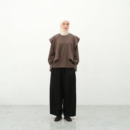 RASHAWL BANSHOJI LAYERED SHOULDER BLOUSE