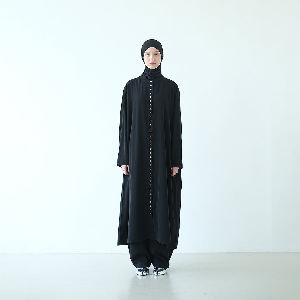 RASHAWL BUNDLING 4 (IMADEGAWA BUTTON DOWN DRESS BLACK DAN EASSI INSTANT HIJAB LINEN)