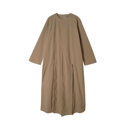 DAYCLOTH CORAL SLIT DRESS CAMEL