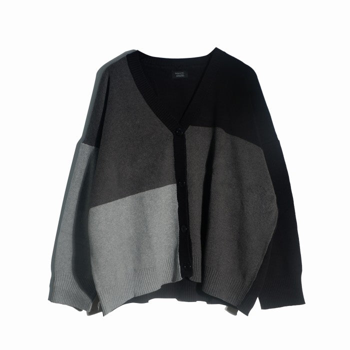 RASHAWL COLORBLOCK KNIT CARDIGAN BLACK - GRAY