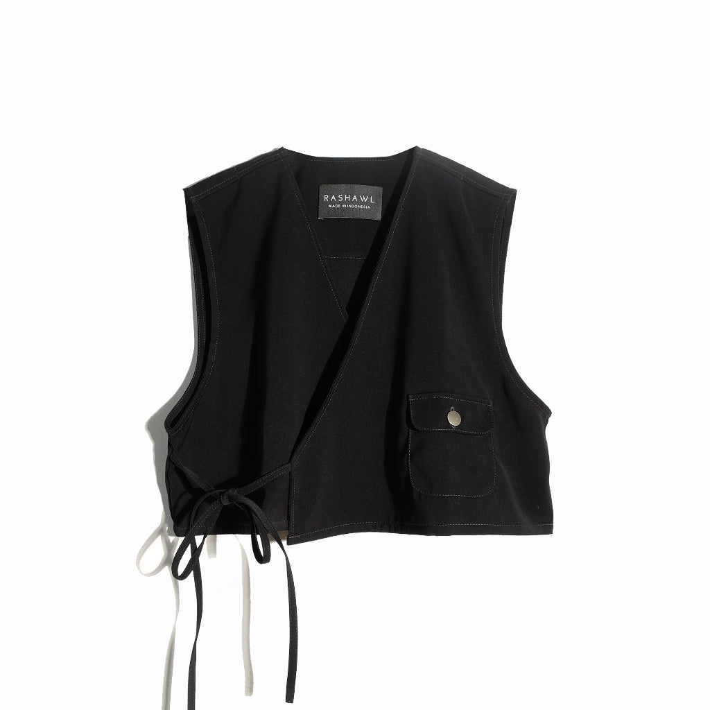 RASHAWL SPIEZ UTILITY VEST BLACK