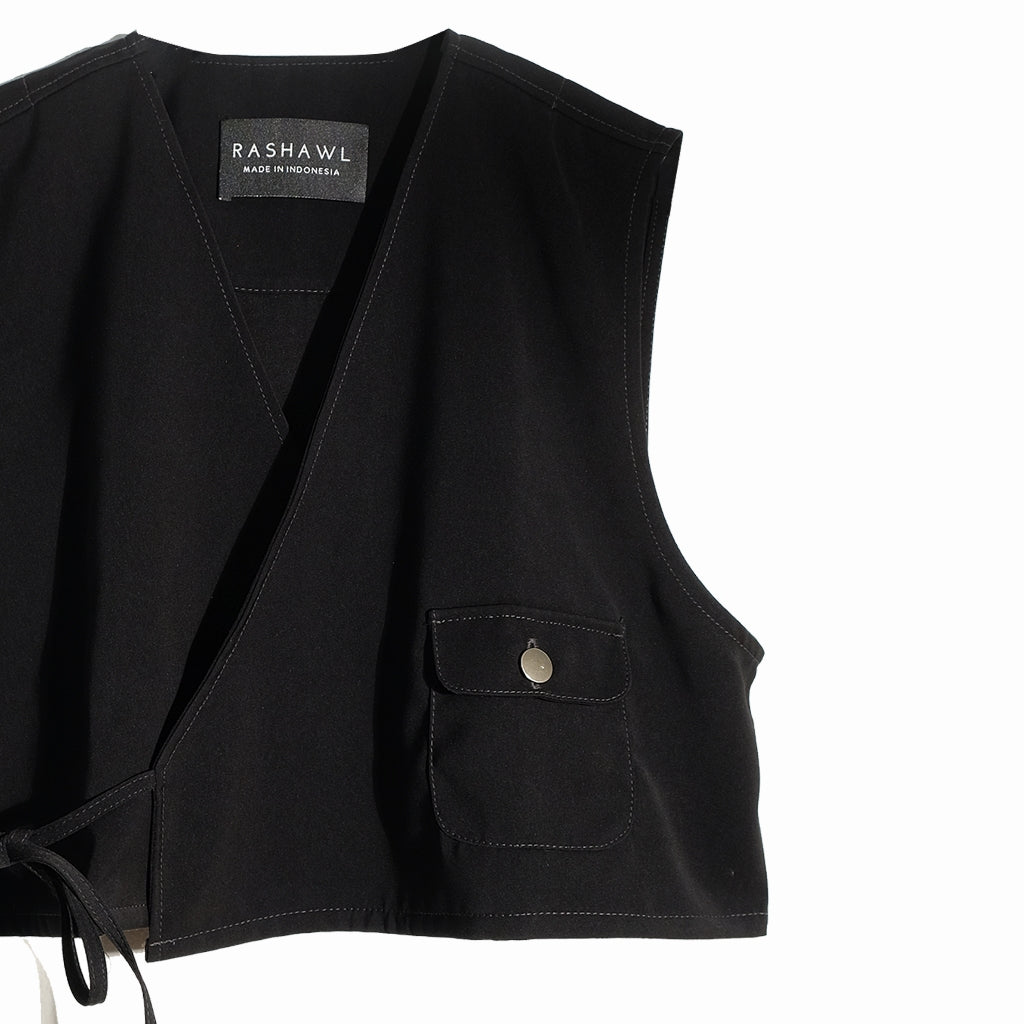 RASHAWL SPIEZ UTILITY VEST BLACK