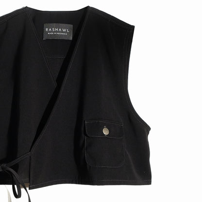 RASHAWL SPIEZ UTILITY VEST BLACK