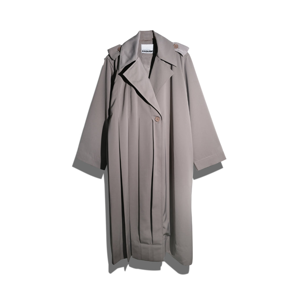 RASHAWL NISHIKI LONG PLEATED COAT