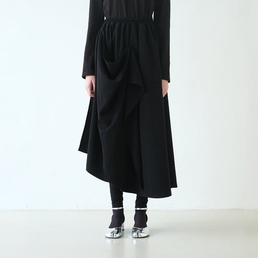 RASHAWL HORIKAWA ASSYMETRIC LAYERED SKIRT BLACK