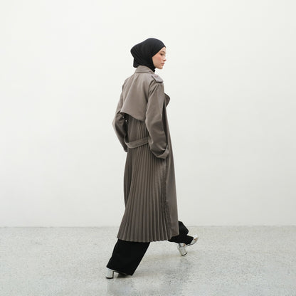 RASHAWL MATSUURA TRENCH COAT BACK PLEATS