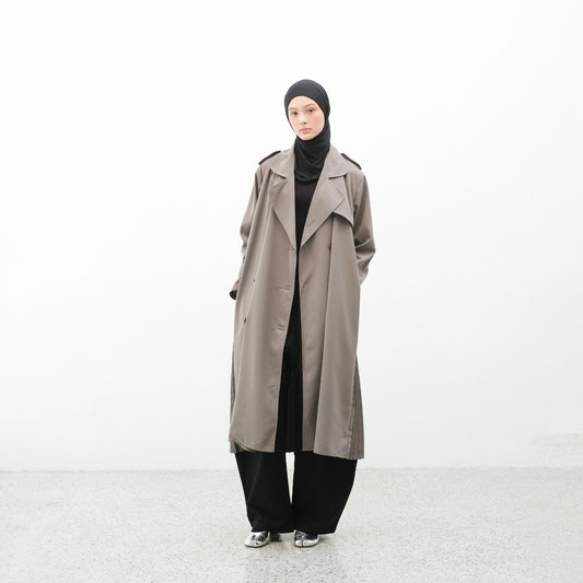 PRE ORDER RASHAWL MATSUURA TRENCH COAT BACK PLEATS