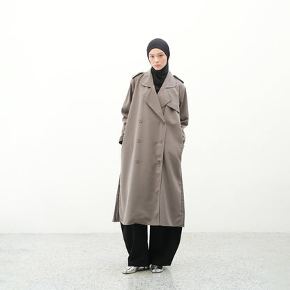 RASHAWL MATSUURA TRENCH COAT BACK PLEATS
