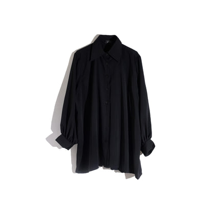 RASHAWL BUNDLING 5 (TALLINN SKIRT BLACK DAN MONOBE DADDY SHIRT WITH PLEATS BLACK)