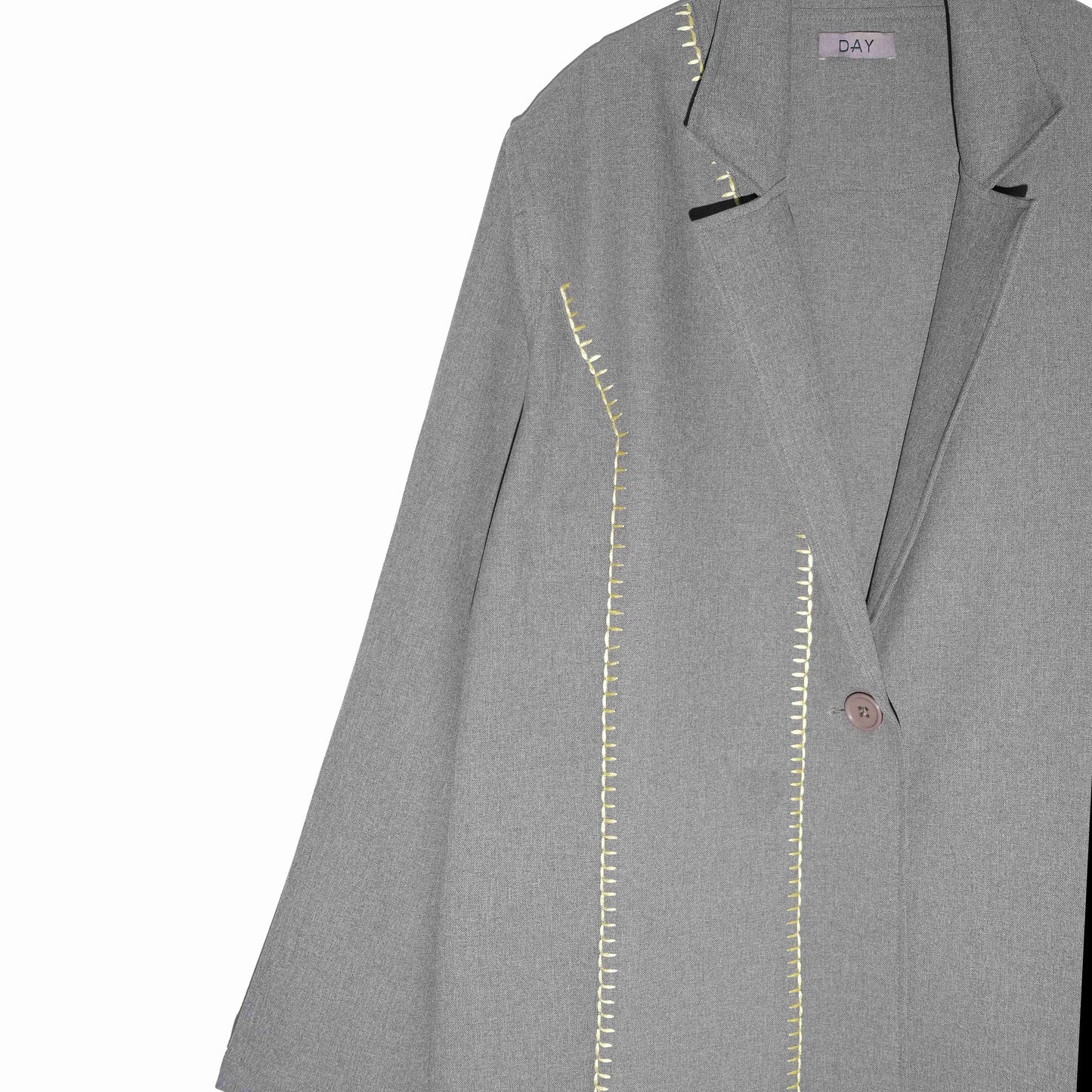 DAYCLOTH REEFS BLANKET STITCH COAT GREY
