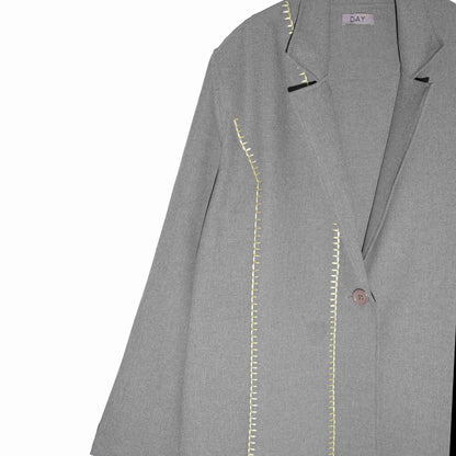 DAYCLOTH REEFS BLANKET STITCH COAT GREY