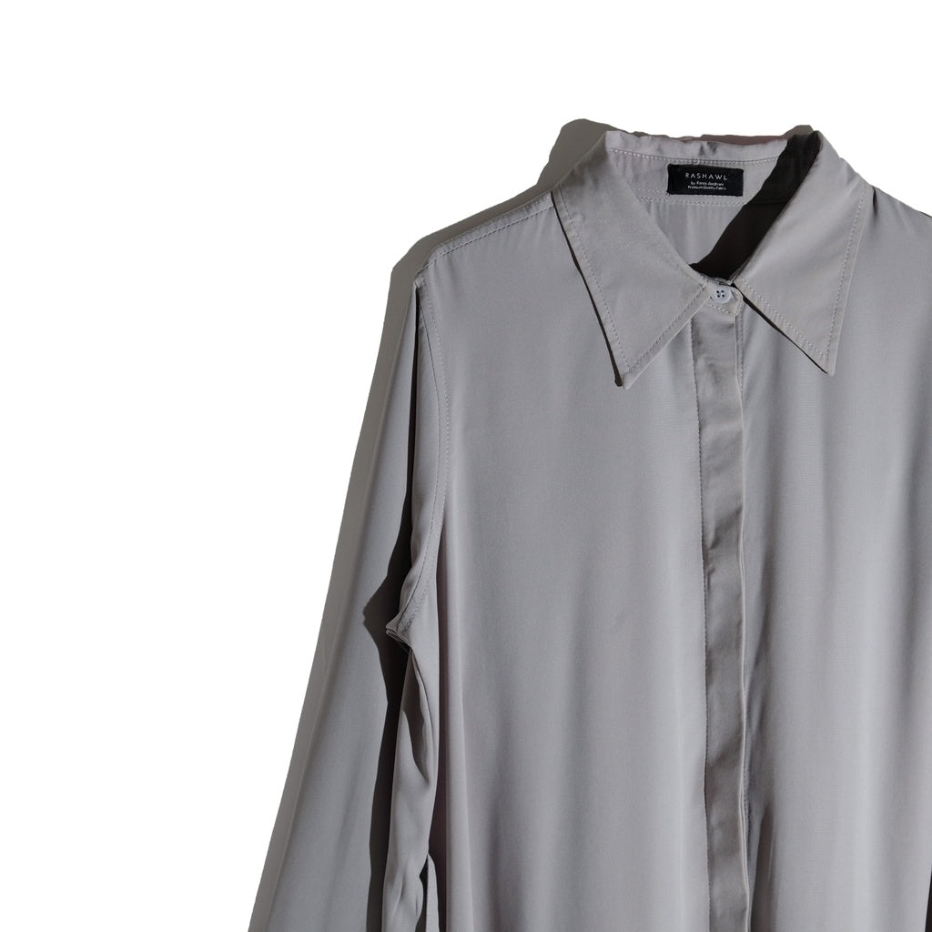 RASHAWL OMONO SHIRT DRESS BACK PLEATS