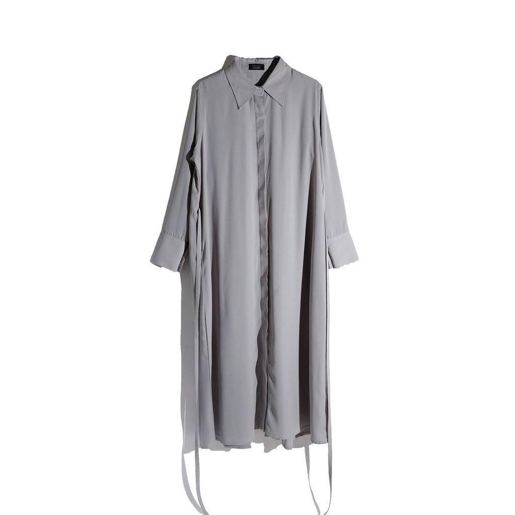RASHAWL OMONO SHIRT DRESS BACK PLEATS