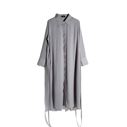 RASHAWL OMONO SHIRT DRESS BACK PLEATS