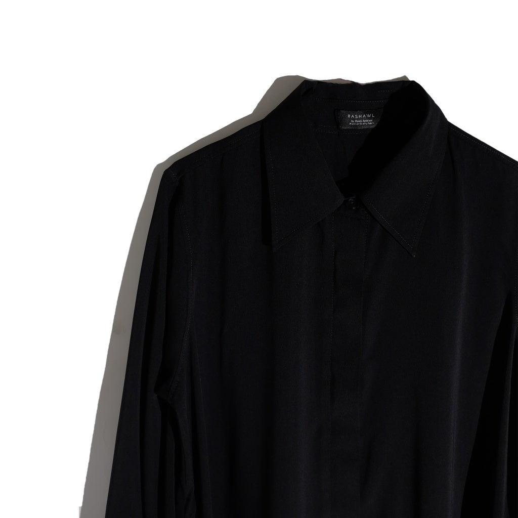 RASHAWL OMONO SHIRT DRESS BACK PLEATS