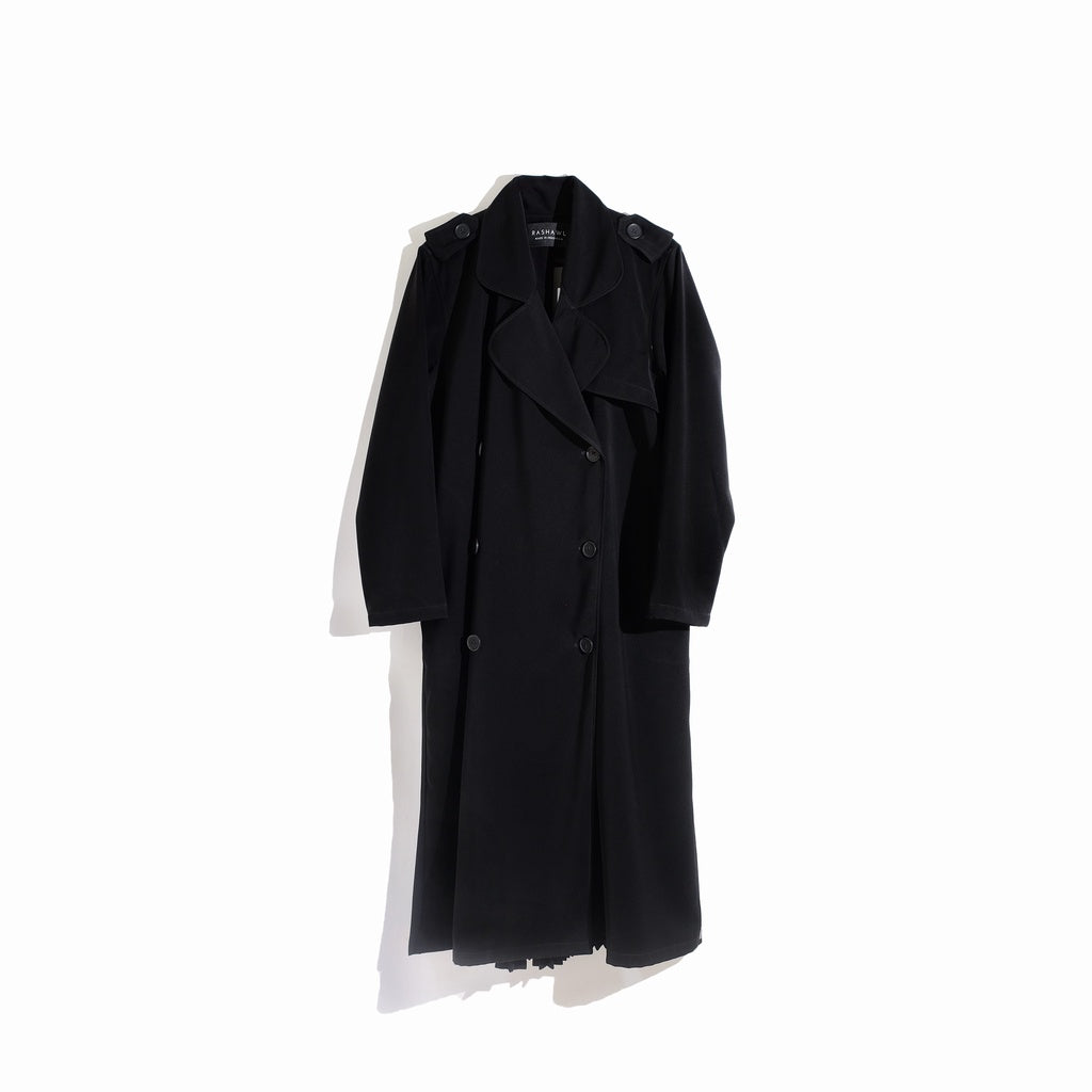 RASHAWL MATSUURA TRENCH COAT BACK PLEATS