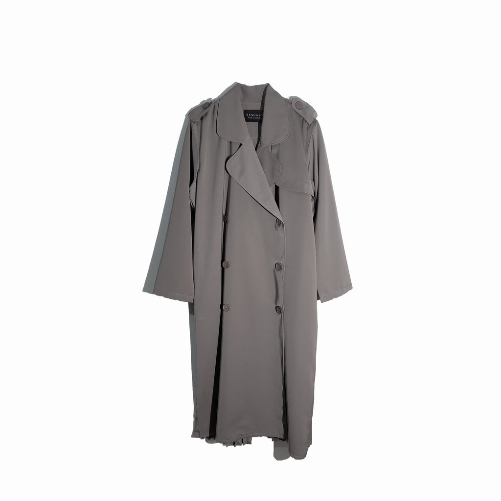 RASHAWL MATSUURA TRENCH COAT BACK PLEATS
