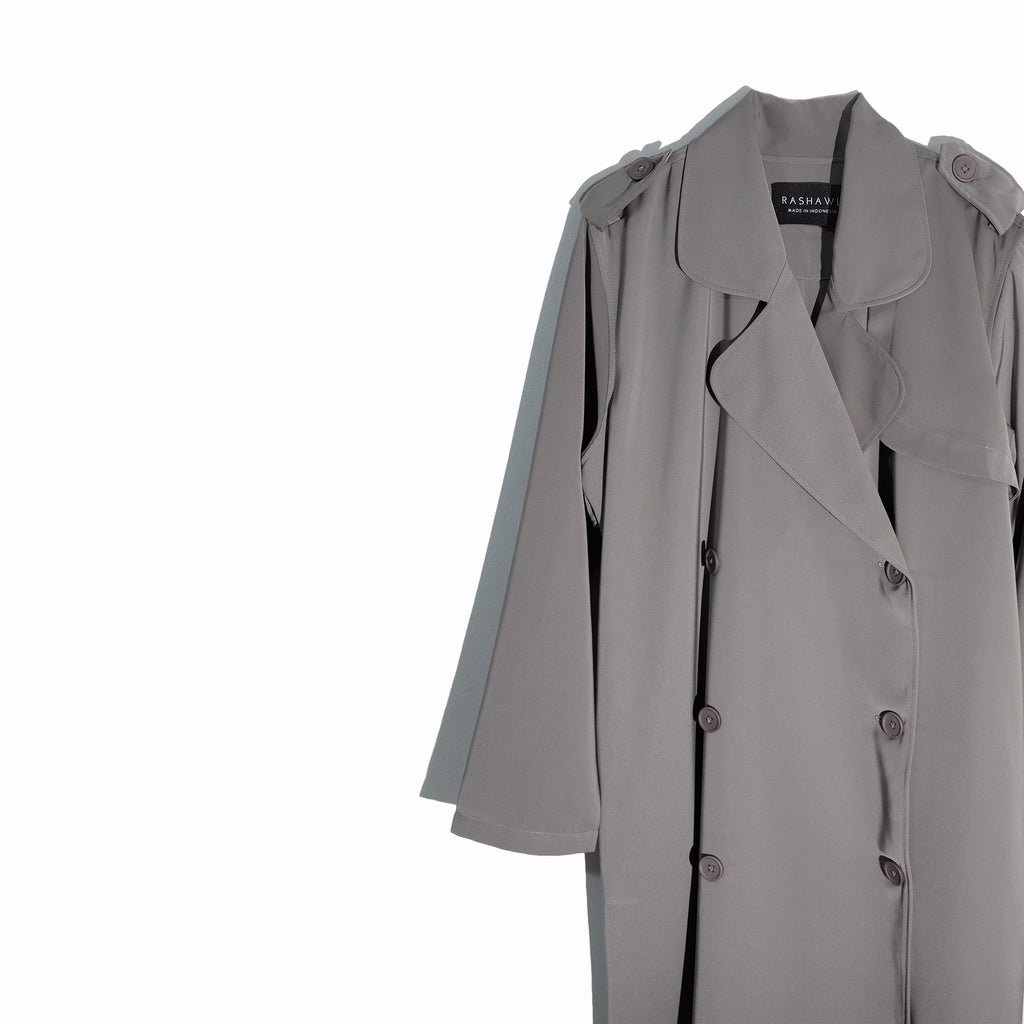 RASHAWL MATSUURA TRENCH COAT BACK PLEATS