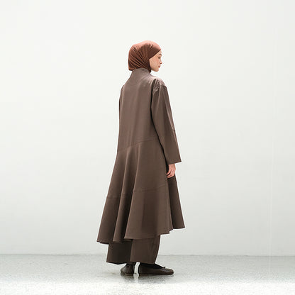 RASHAWL TERABE ASSYMETRIC BARREL SLEEVE DRESS